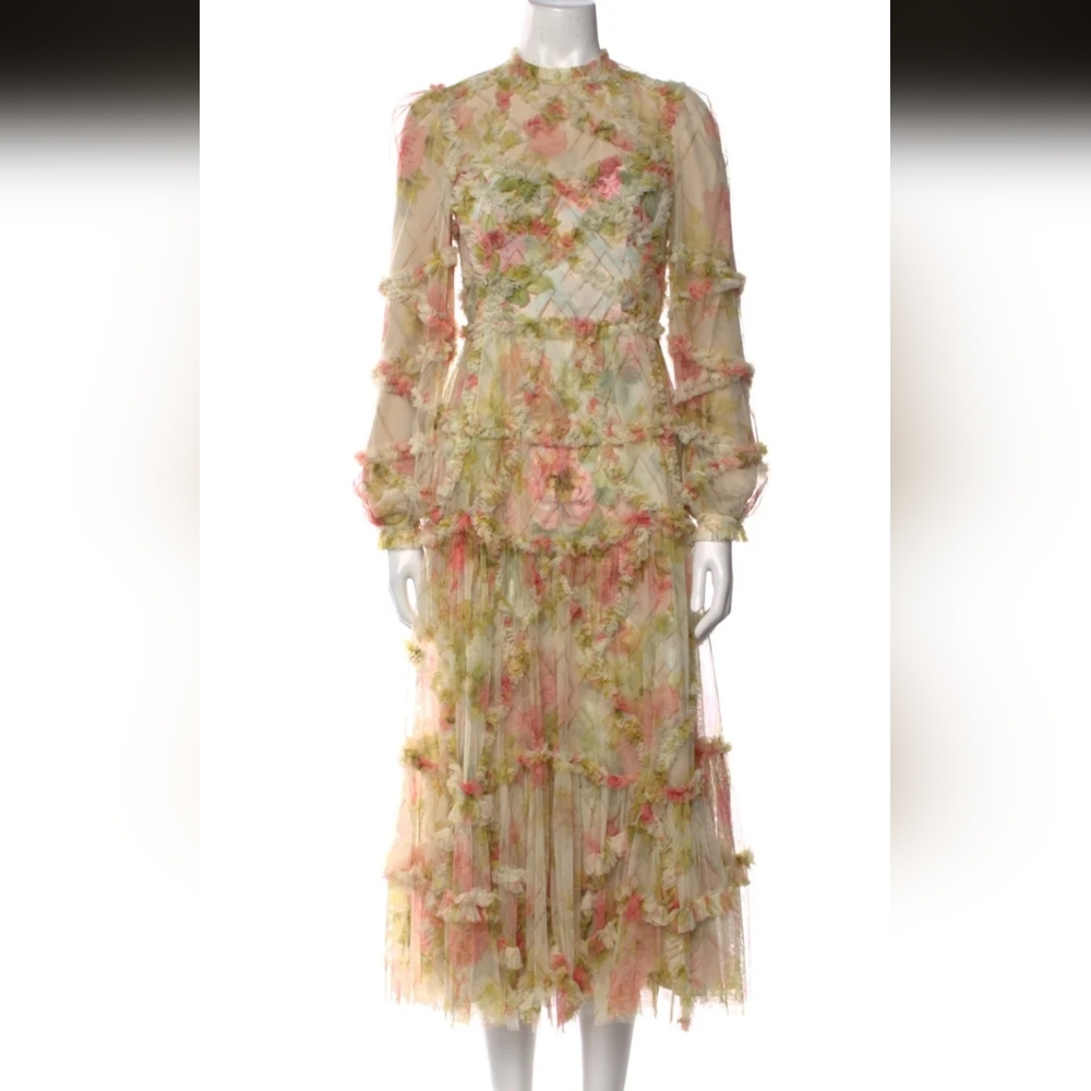 BHLDN Needle & Thread Midi Dress fits size US 2 4 $589